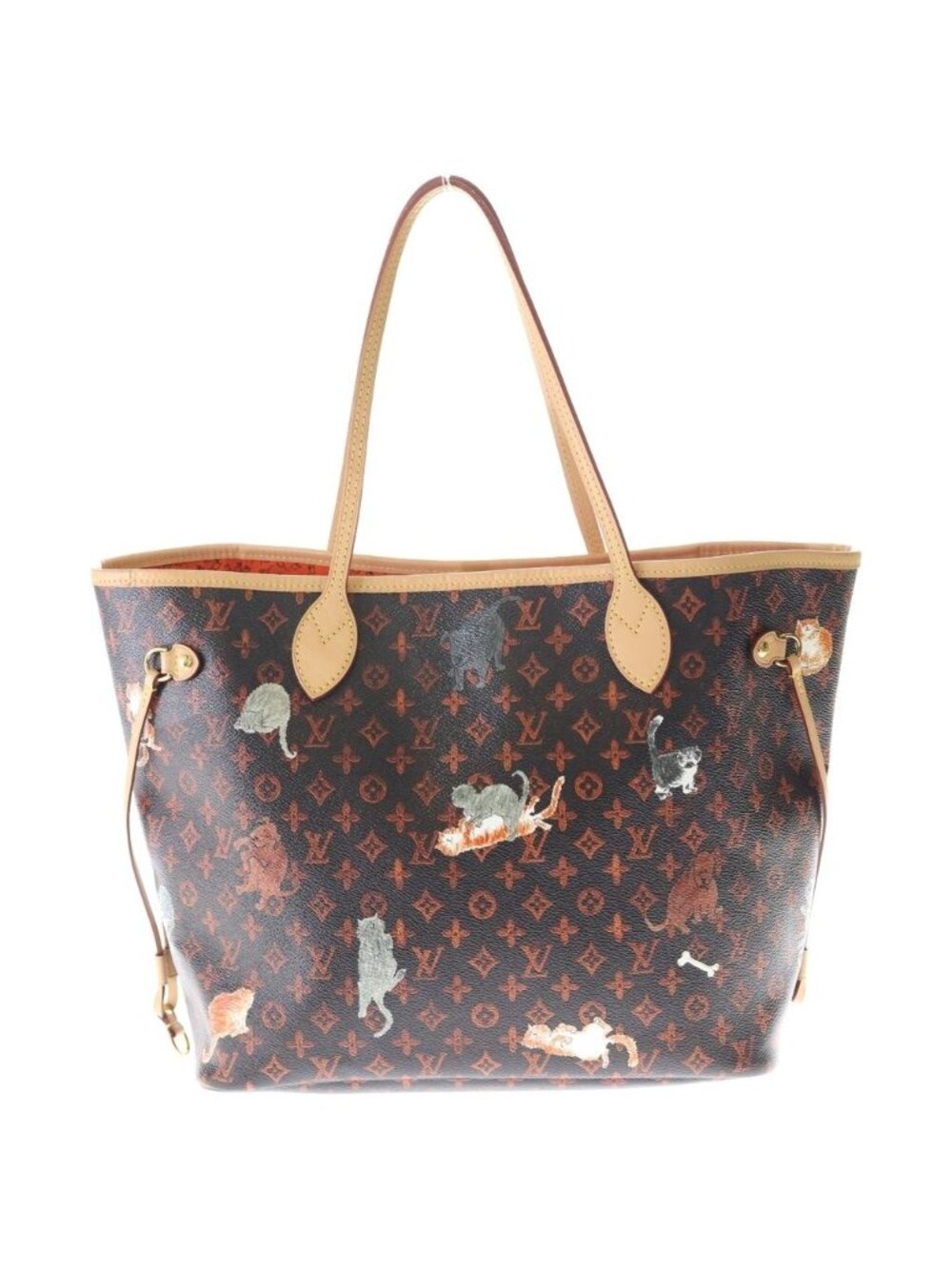 ★SOLD★ Louis Vuitton Catgram Neverfull MM Transformed Monogram Leather Hand Tote - Picture 1 of 6